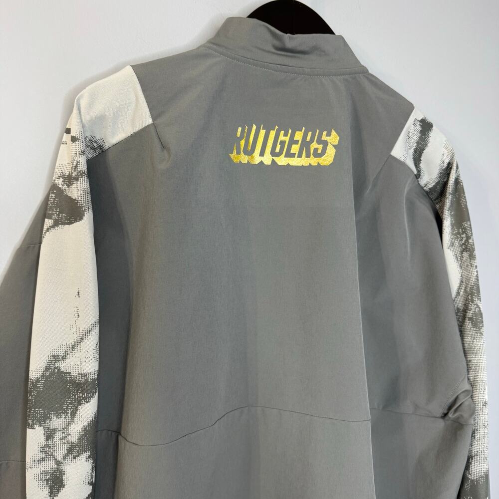Adidas Rutgers 1/4 Zip Grey Sport LS Pullover Jacket Men's L Tall Lightweight - Picture 8 of 11